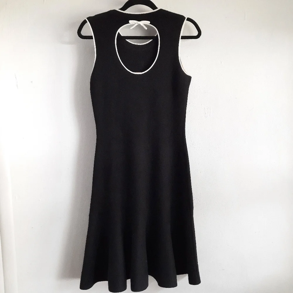 Kate Spade black fluted bow back knit dress - Picture 3 of 7